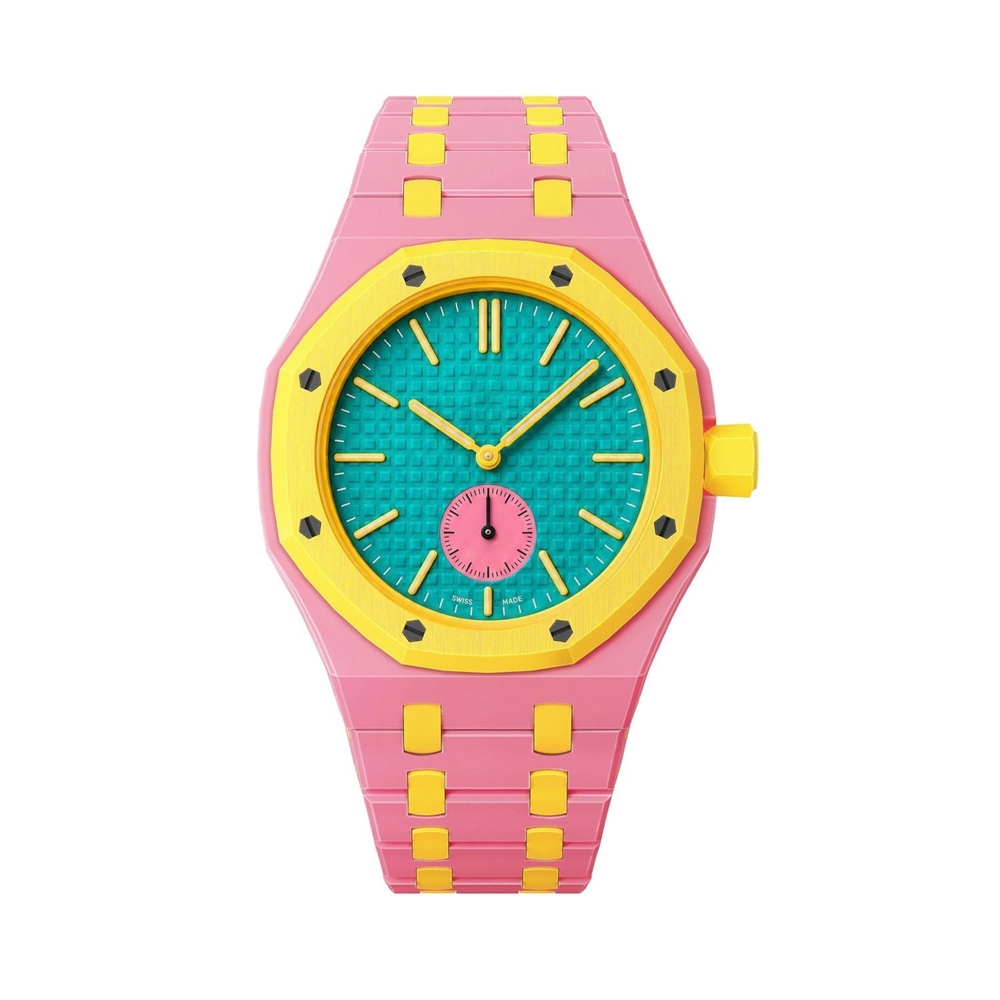 [Saipan]OAK POP EXCLUSIVE PINK AND YELLOW BIOCERAMIC STRAP