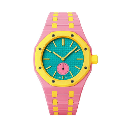 [Saipan]OAK POP EXCLUSIVE PINK AND YELLOW BIOCERAMIC STRAP