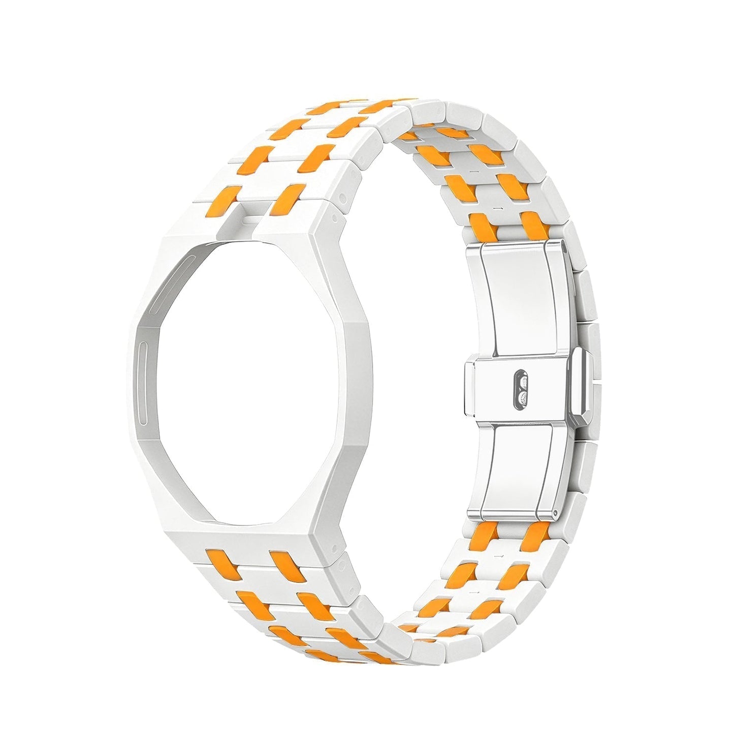 [Saipan]OAK POP EXCLUSIVE WHITE AND ORANGE BIOCERAMIC STRAP