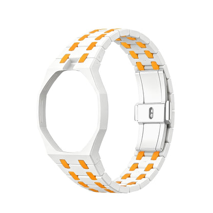 [Saipan]OAK POP EXCLUSIVE WHITE AND ORANGE BIOCERAMIC STRAP