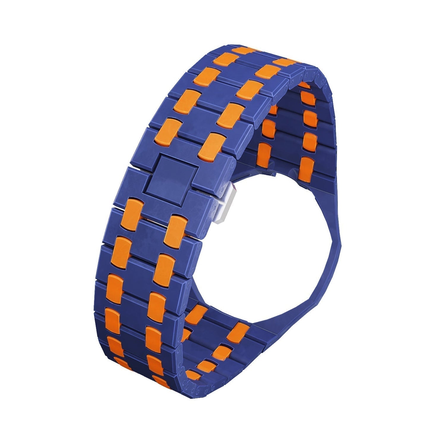 [Saipan]OAK POP EXCLUSIVE DARK BLUE AND ORANGE BIOCERAMIC STRAP