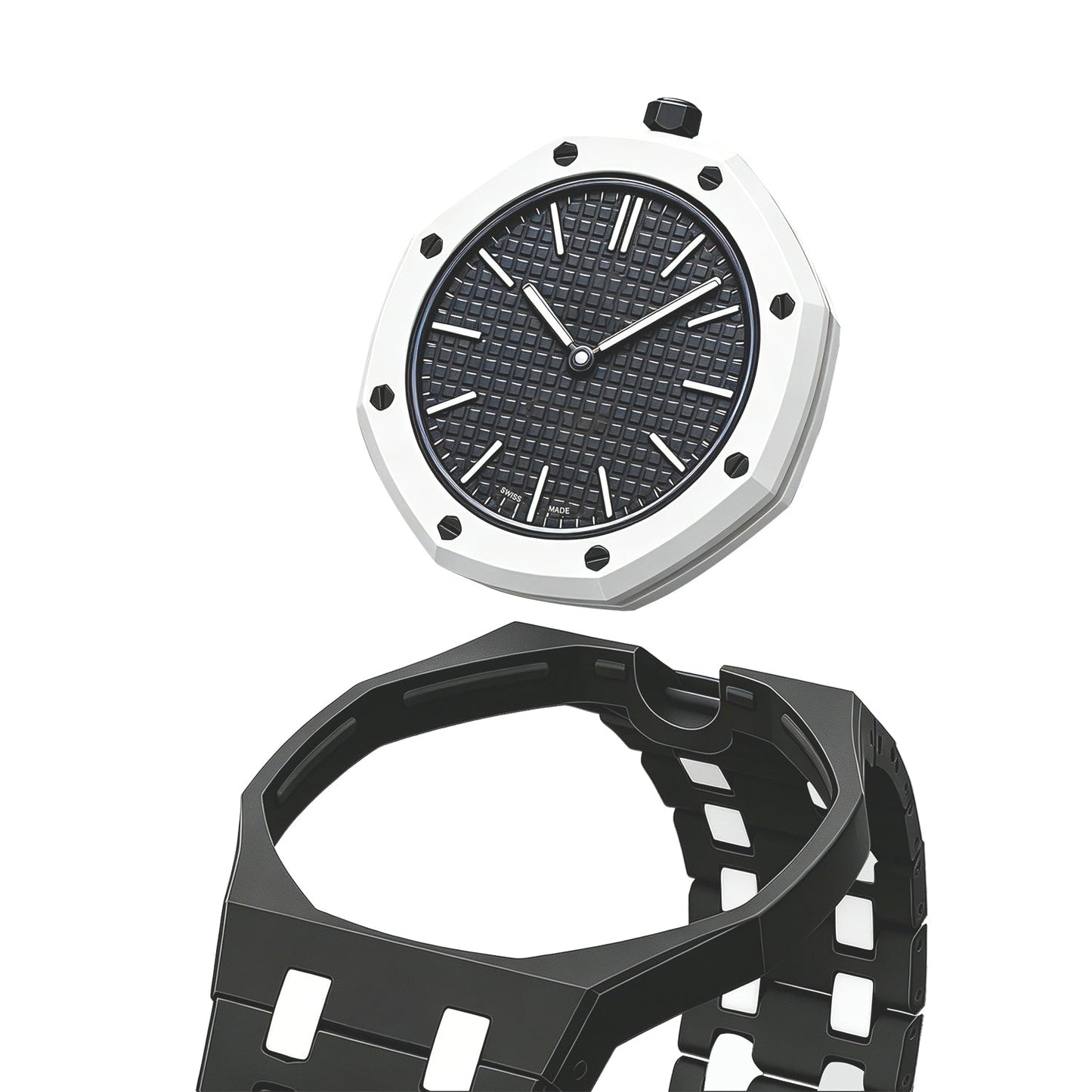 [Saipan]OAK POP EXCLUSIVE BLACK AND WHITE BIOCERAMIC STRAP