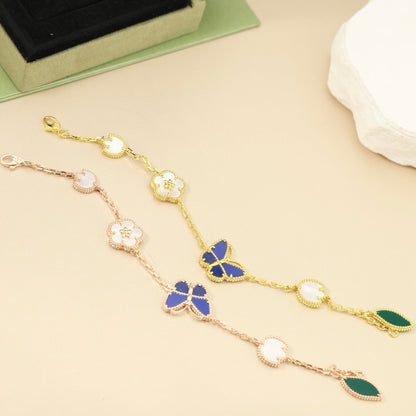 [Saipan]SPRING ENCHANTMENT BUTTERFLY & FLORAL CHARM BRACELET