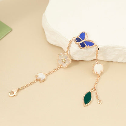 [Saipan]SPRING ENCHANTMENT BUTTERFLY & FLORAL CHARM BRACELET