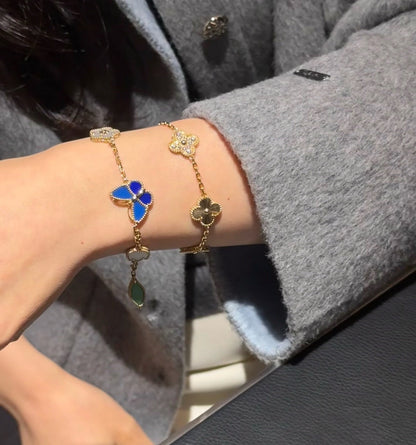 [Saipan]SPRING ENCHANTMENT BUTTERFLY & FLORAL CHARM BRACELET