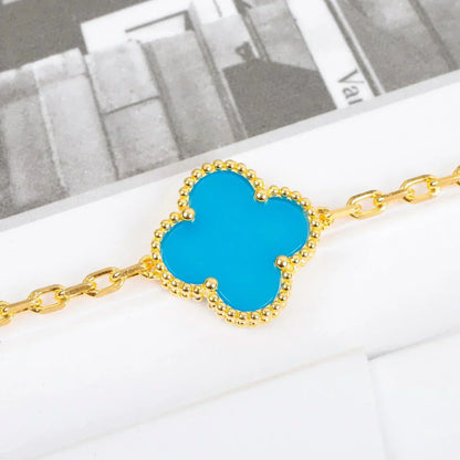 [Saipan]LUCKY CLOVER 5-MOTIF BRACELET - TURQUOISE COLLECTION