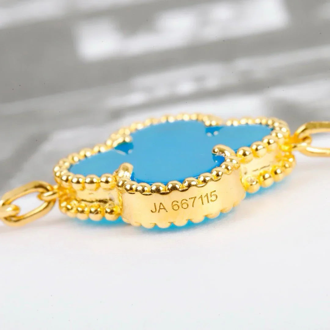 [Saipan]LUCKY CLOVER 5-MOTIF BRACELET - TURQUOISE COLLECTION