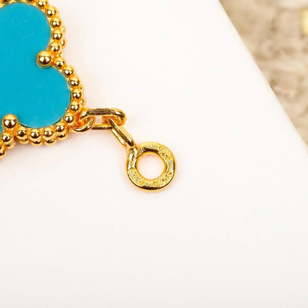 [Saipan]LUCKY CLOVER 5-MOTIF BRACELET - TURQUOISE COLLECTION