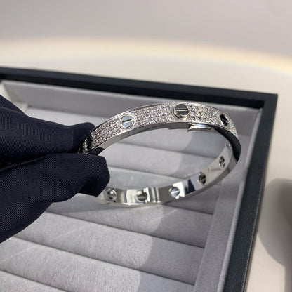 [Saipan]CLASSIC 6.1MM LOVE BANGLE - DIAMOND PAVÉ & BLACK CERAMIC