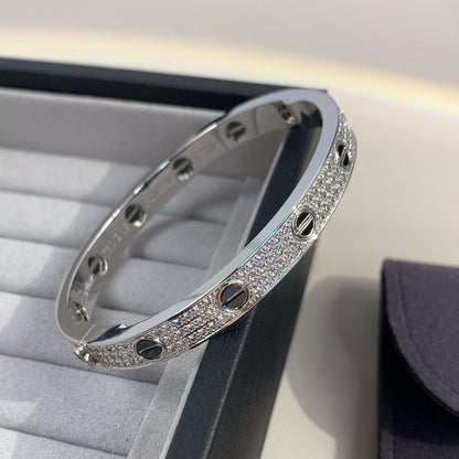 [Saipan]CLASSIC 6.1MM LOVE BANGLE - DIAMOND PAVÉ & BLACK CERAMIC
