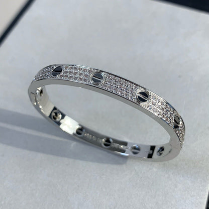 [Saipan]CLASSIC 6.1MM LOVE BANGLE - DIAMOND PAVÉ & BLACK CERAMIC