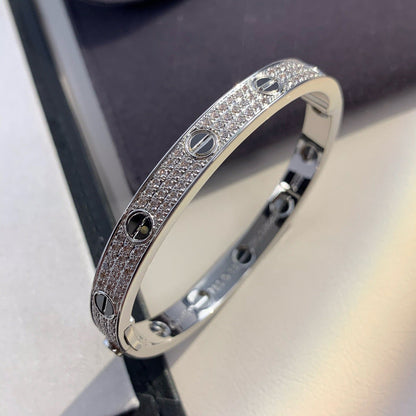 [Saipan]CLASSIC 6.1MM LOVE BANGLE - DIAMOND PAVÉ & BLACK CERAMIC