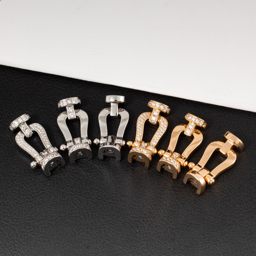 [Saipan]FORCE LARGE HORSESHOE HALF DIAMOND BRACELET - GOLD