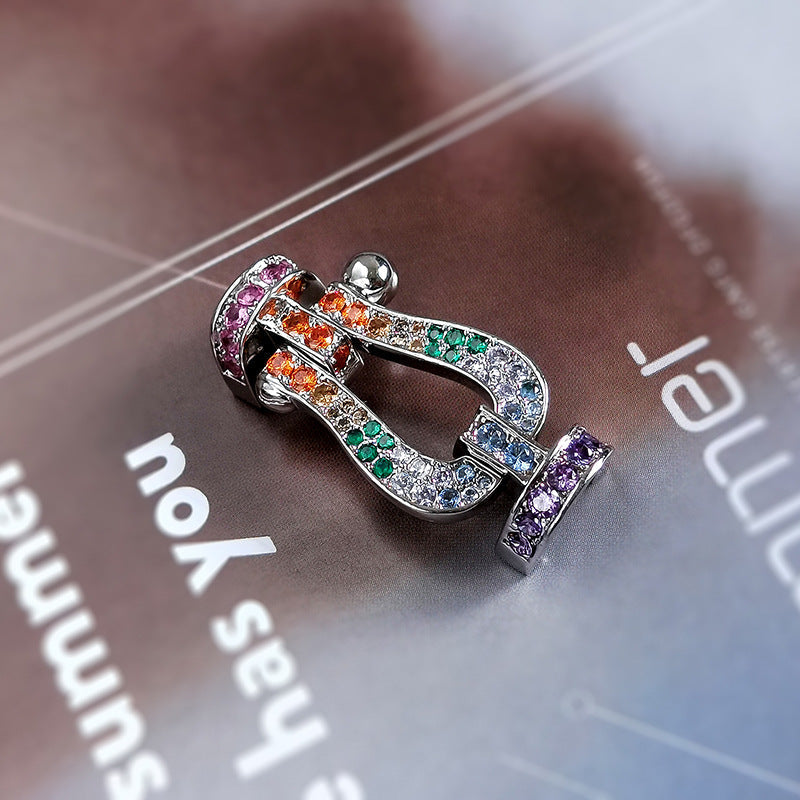 [Saipan]FORCE LARGE HORSESHOE COLORED DIAMOND BRACELET - ROSE GOLD