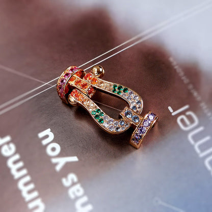 [Saipan]FORCE LARGE HORSESHOE COLORED DIAMOND BRACELET - ROSE GOLD