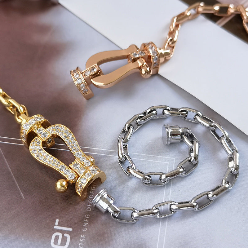 [Saipan]FORCE LARGE HORSESHOE CLASP METAL BRACELET