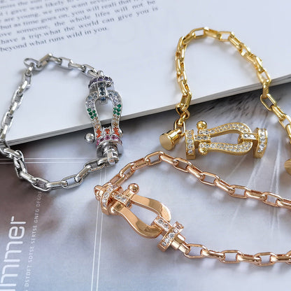 [Saipan]FORCE LARGE HORSESHOE CLASP METAL BRACELET