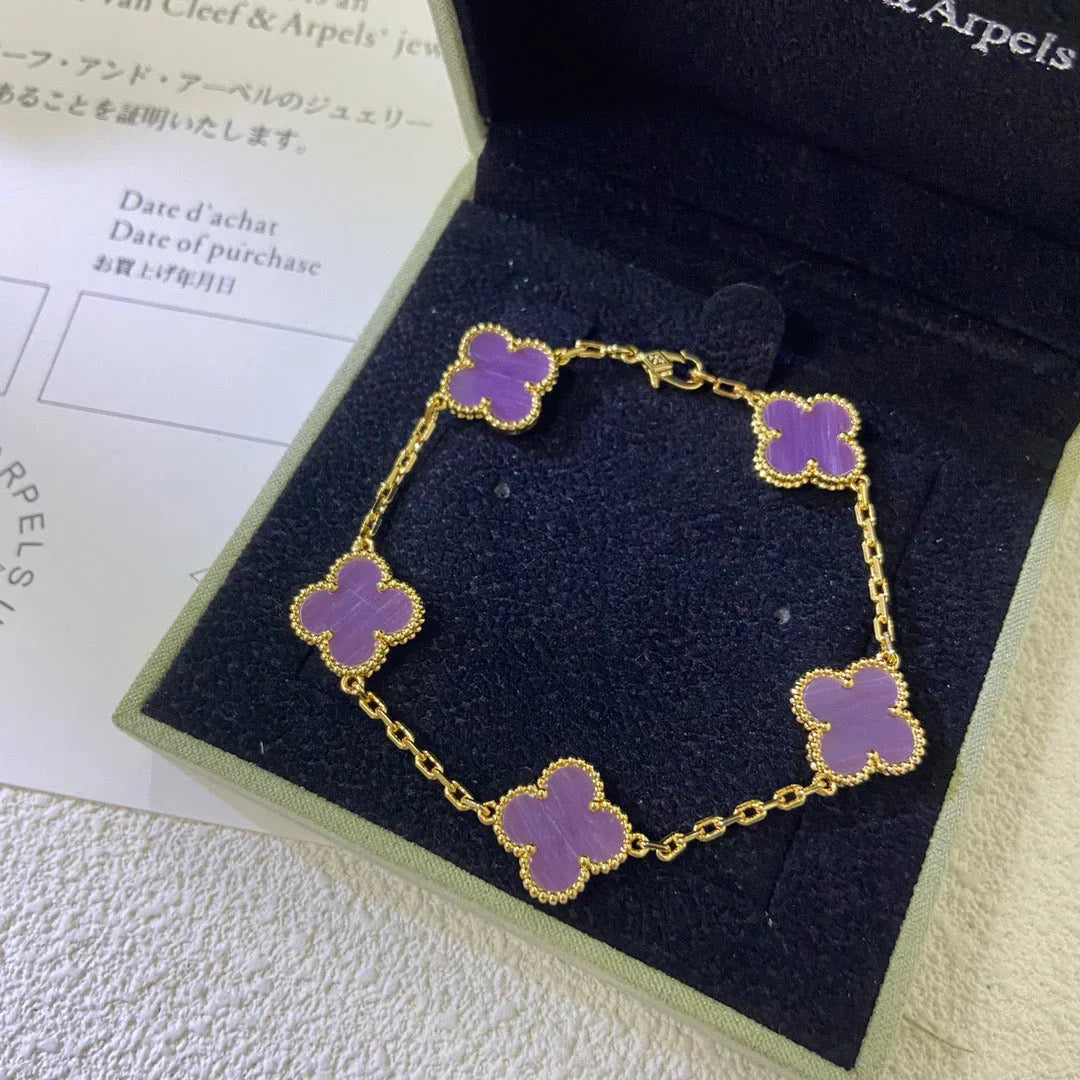[Saipan]LUCKY CLOVER 5-MOTIF BRACELET - VIOLET COLLECTION