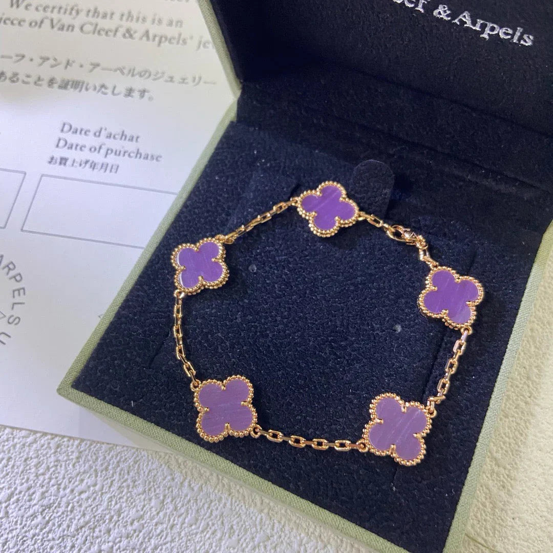 [Saipan]LUCKY CLOVER 5-MOTIF BRACELET - VIOLET COLLECTION