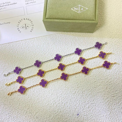 [Saipan]LUCKY CLOVER 5-MOTIF BRACELET - VIOLET COLLECTION
