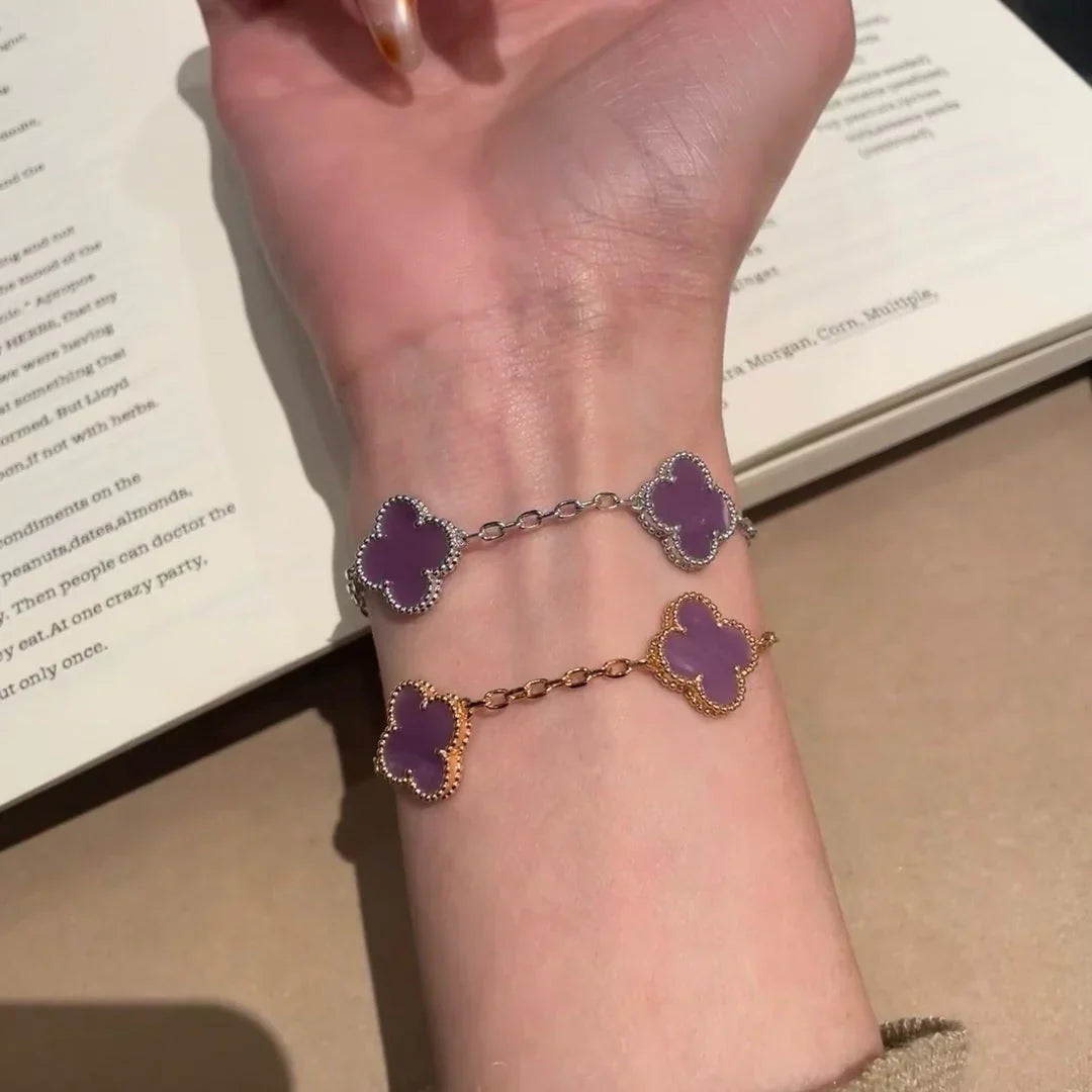 [Saipan]LUCKY CLOVER 5-MOTIF BRACELET - VIOLET COLLECTION