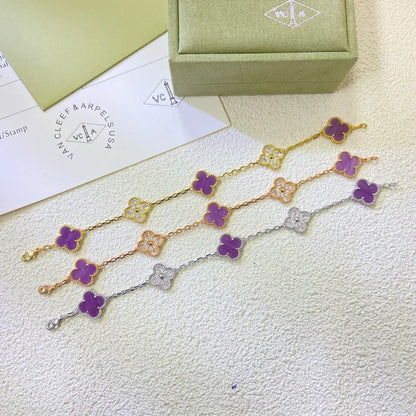 [Saipan]LUCKY CLOVER 5-MOTIF BRACELET - VIOLET COLLECTION