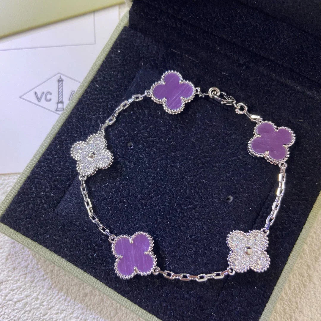 [Saipan]LUCKY CLOVER 5-MOTIF BRACELET - VIOLET COLLECTION