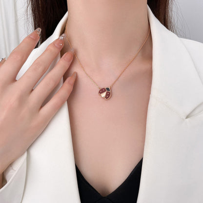[Saipan]LUCKY CARNELIAN LADYBUG CHARM NECKLACE