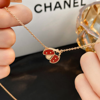 [Saipan]LUCKY CARNELIAN LADYBUG CHARM NECKLACE