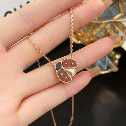 [Saipan]LUCKY CARNELIAN LADYBUG CHARM NECKLACE