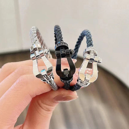 [Saipan]FORCE LARGE HORSESHOE FULL DIAMOND BRACELET - ROSE GOLD