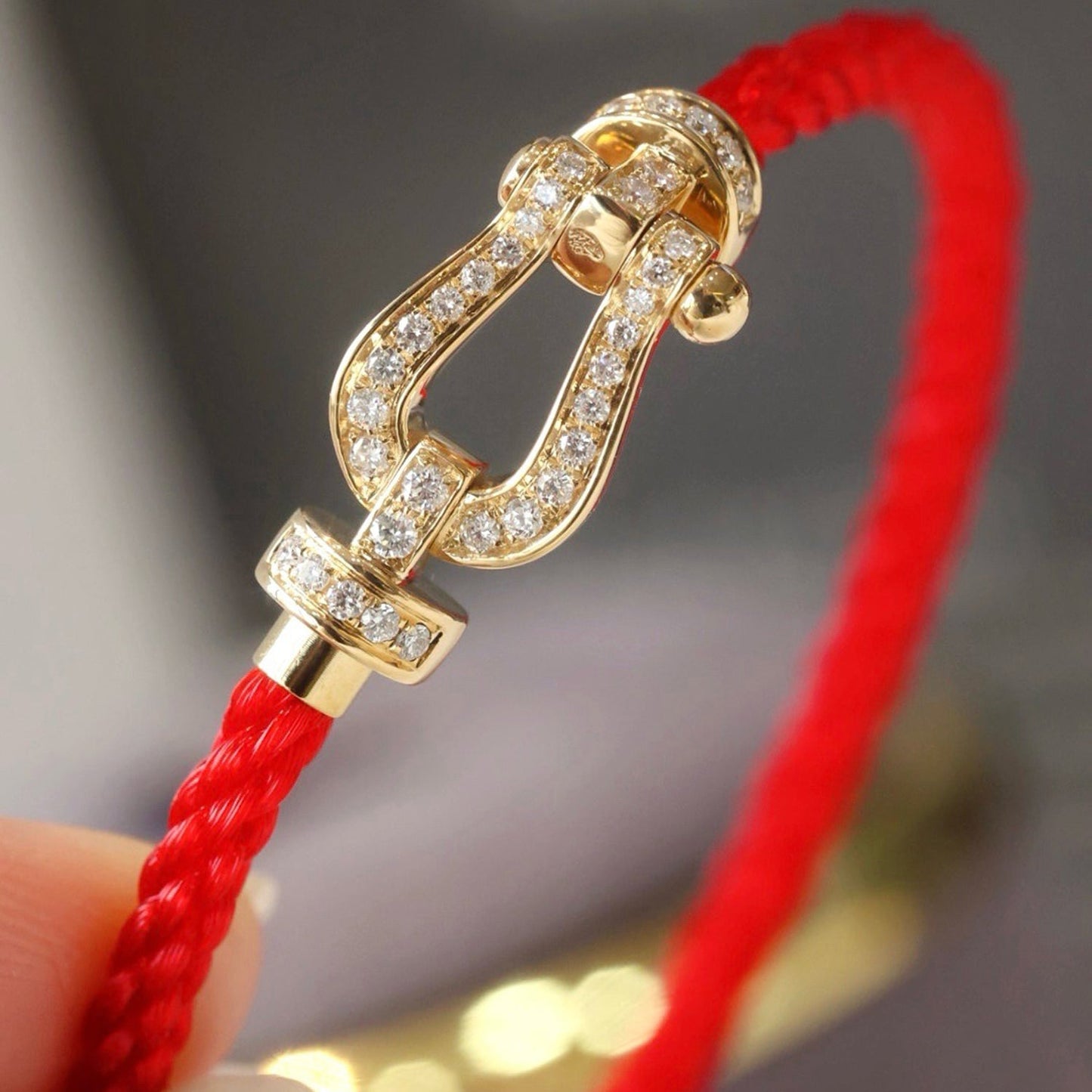 [Saipan]FORCE LARGE HORSESHOE FULL DIAMOND BRACELET - GOLD