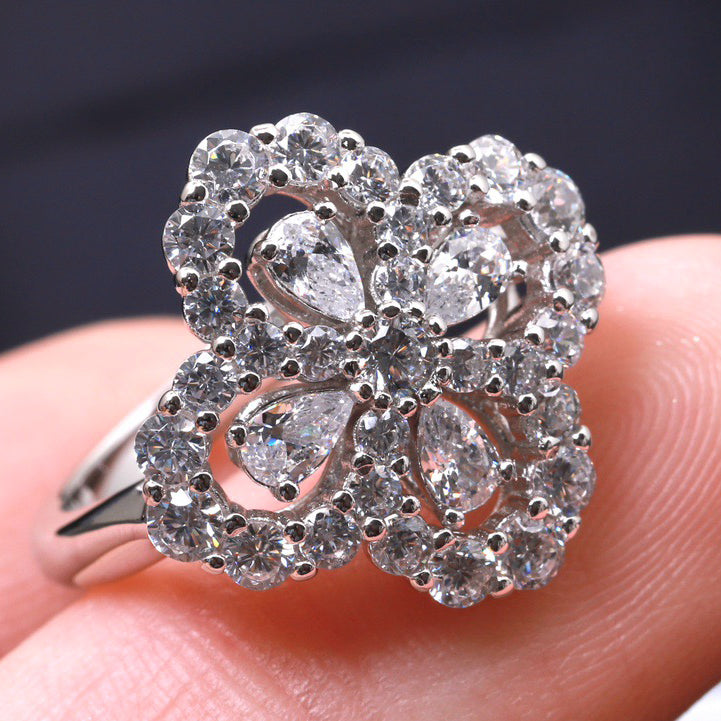 [Saipan]LOOP RING FULL MOTIF DIAMOND 16MM SILVE