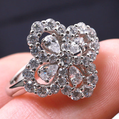 [Saipan]LOOP RING FULL MOTIF DIAMOND 16MM SILVE