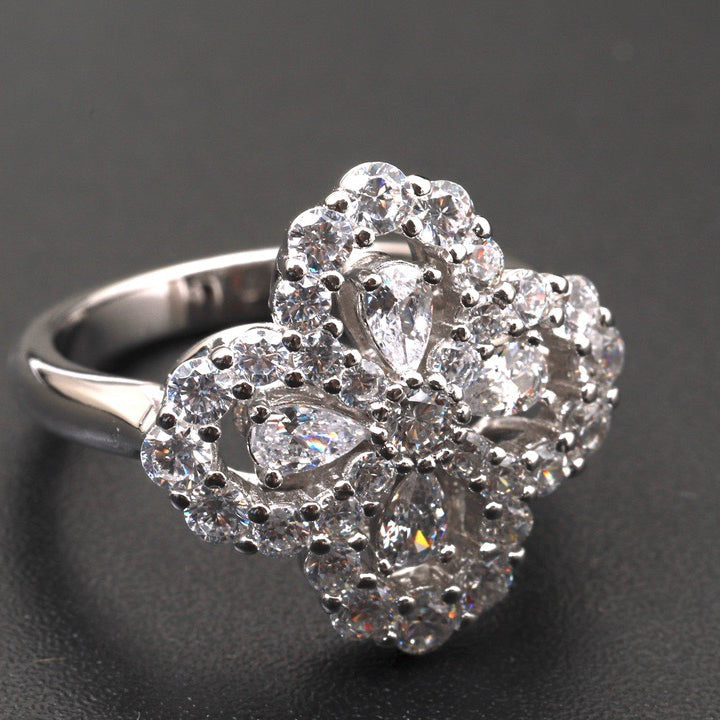 [Saipan]LOOP RING FULL MOTIF DIAMOND 16MM SILVE
