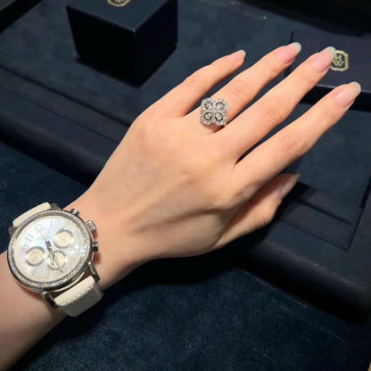 [Saipan]LOOP RING FULL MOTIF DIAMOND 16MM SILVE