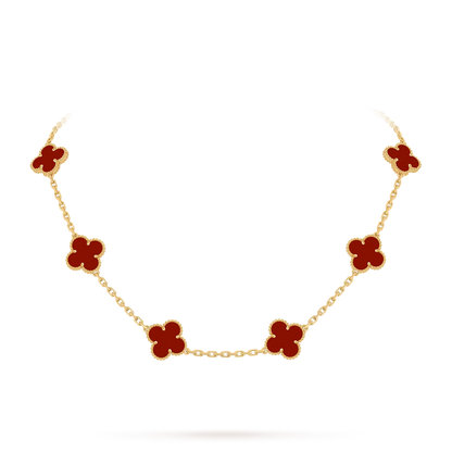 [Saipan]CLASSIC LUCKY 10-MOTIF CLOVER NECKLACE GOLD COLLECTION