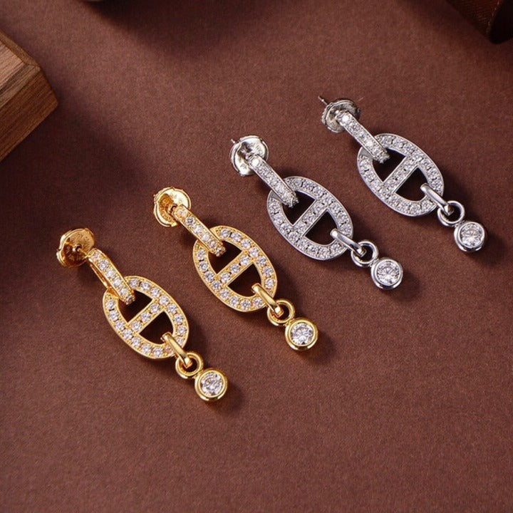 [Saipan]HM CHAINE DIAMOND EARRINGS