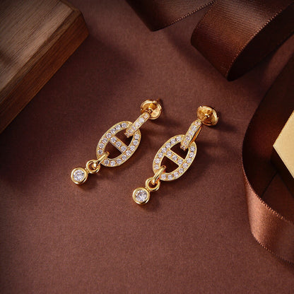 [Saipan]HM CHAINE DIAMOND EARRINGS