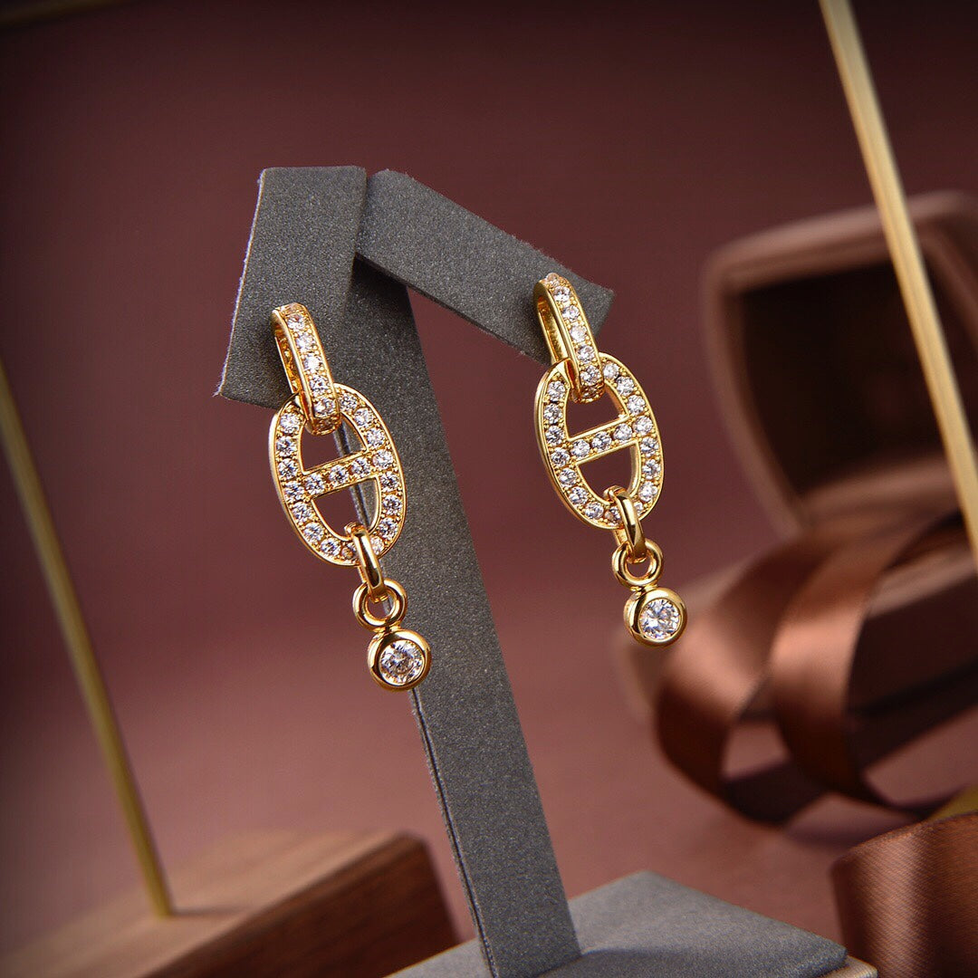 [Saipan]HM CHAINE DIAMOND EARRINGS