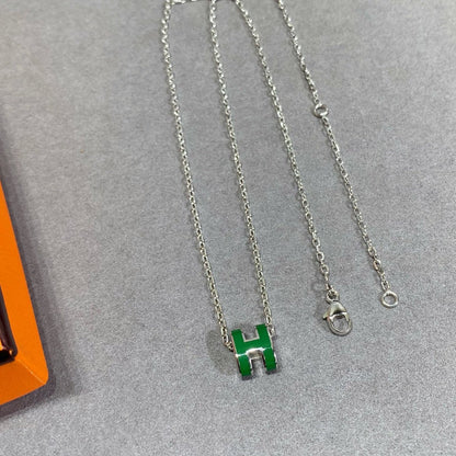 [Saipan]POP H GREEN NECKLACE SILVER AND GOLD