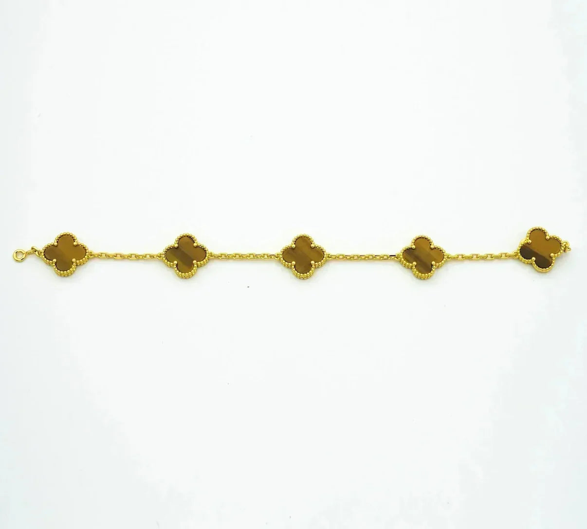 [Saipan]LUCKY CLOVER 5-MOTIF BRACELET -  TIGER’S EYE COLLECTION