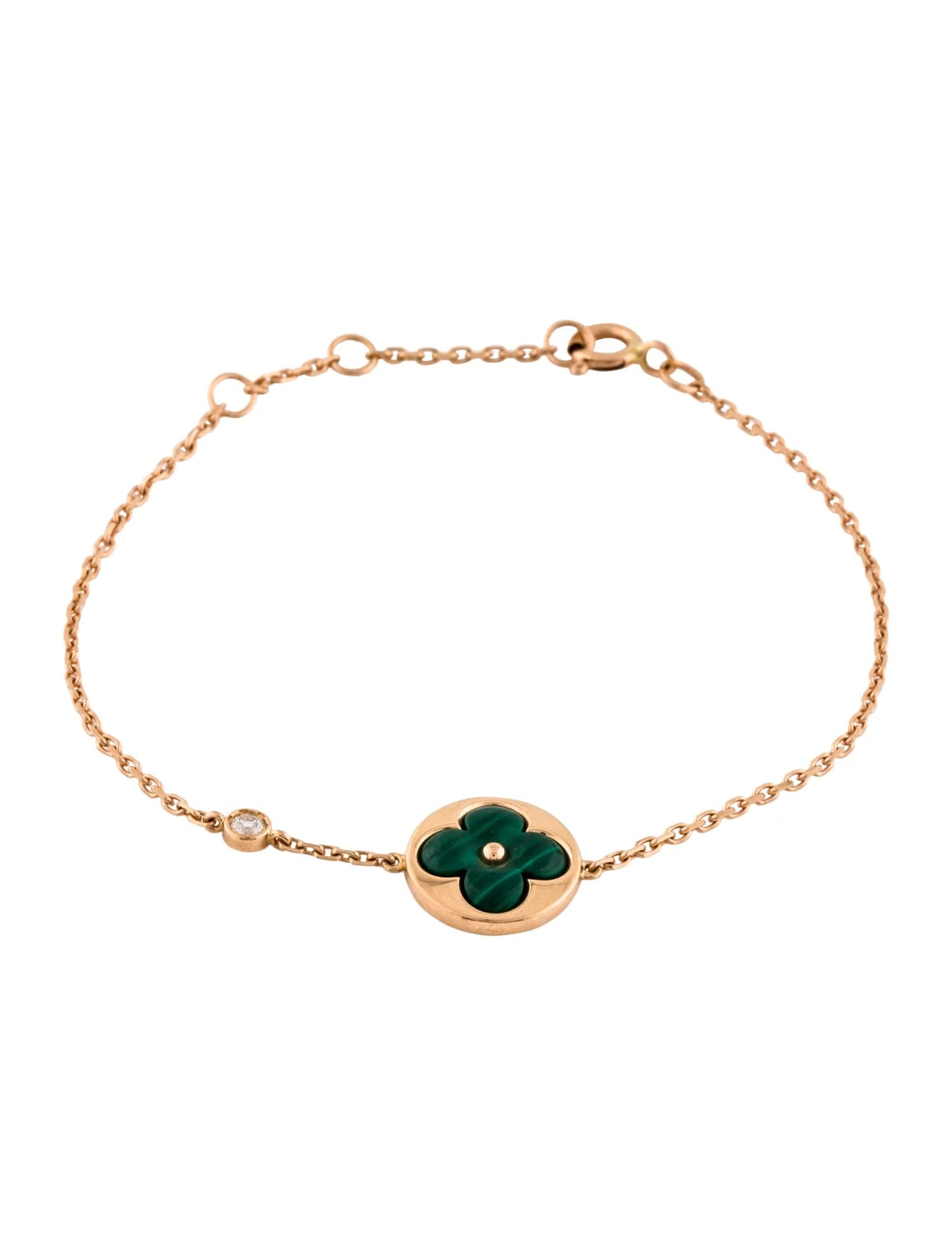 [Saipan]SUN MALACHITE 1 DIAMOND ROSE GOLD BRACELET