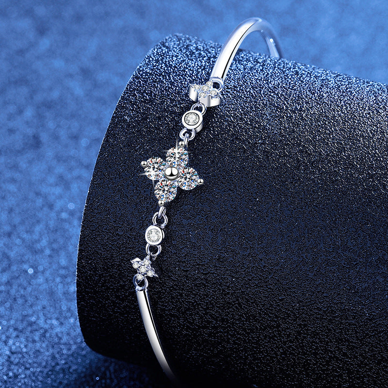 [Saipan]CLOVER & TWIN-STAR MOISSANITE BRACELET