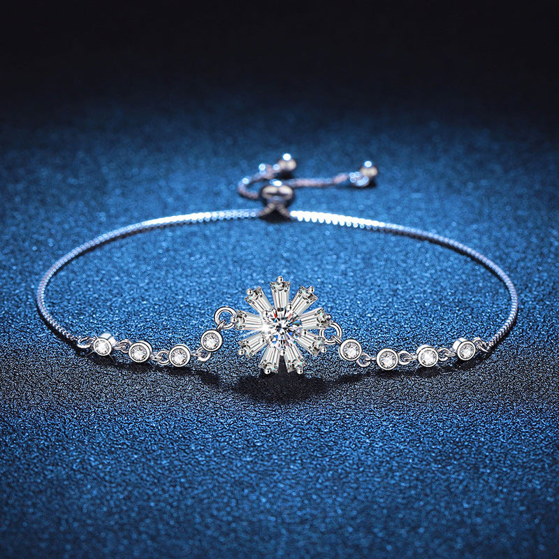 [Saipan]RADIANT ICY CRYSTAL SUNFLOWER MOISSANITE BRACELET