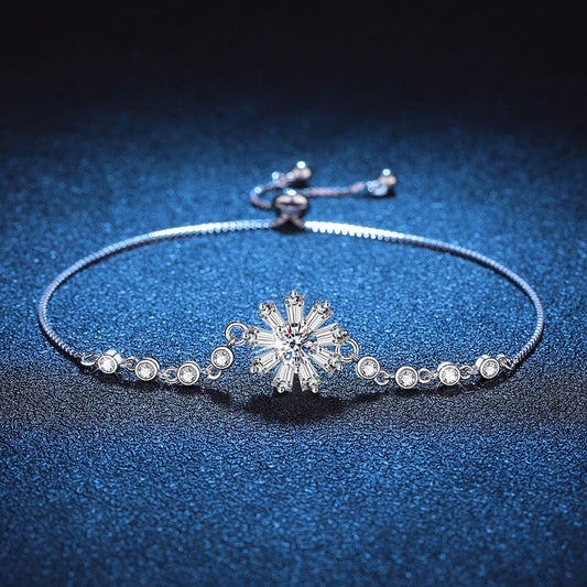 [Saipan]RADIANT ICY CRYSTAL SUNFLOWER MOISSANITE BRACELET