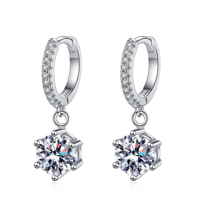 [Saipan]CLASSIC 6-PRONG MOISSANITE DROP EARRINGS