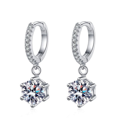 [Saipan]CLASSIC 6-PRONG MOISSANITE DROP EARRINGS