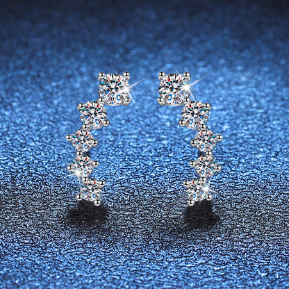 [Saipan]SPARKLING SMILE ARC MOISSANITE STUD EARRINGS