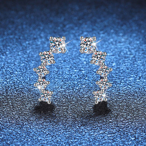 [Saipan]SPARKLING SMILE ARC MOISSANITE STUD EARRINGS